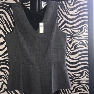 Banana Republic Plaid Peplum  V-Neck Dress Top
